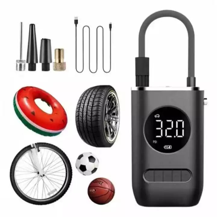 Mini Compressor de Ar Portatil Recarregavél Digital USB Calibrador Pneu