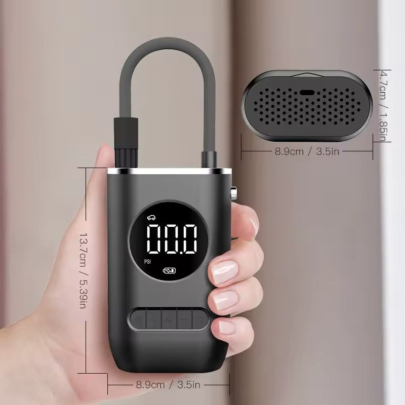 Mini Compressor de Ar Portatil Recarregavél Digital USB Calibrador Pneu