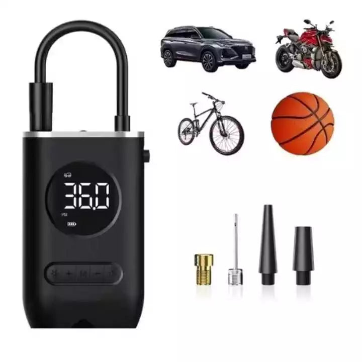 Mini Compressor de Ar Portatil Recarregavél Digital USB Calibrador Pneu